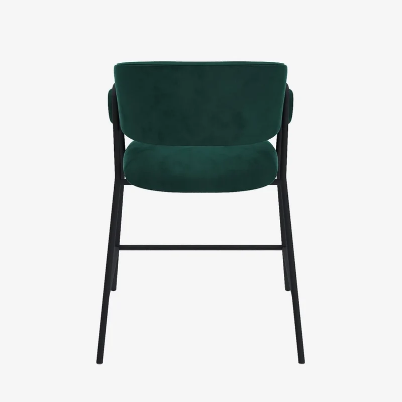 Lot de 2 tabourets de bar avec dossier, velours vert Bonnie