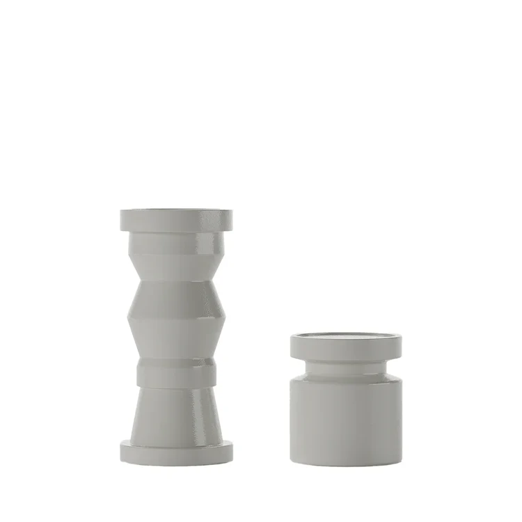 Set de 2 bougeoirs en bois design coloris cr me Antalya
