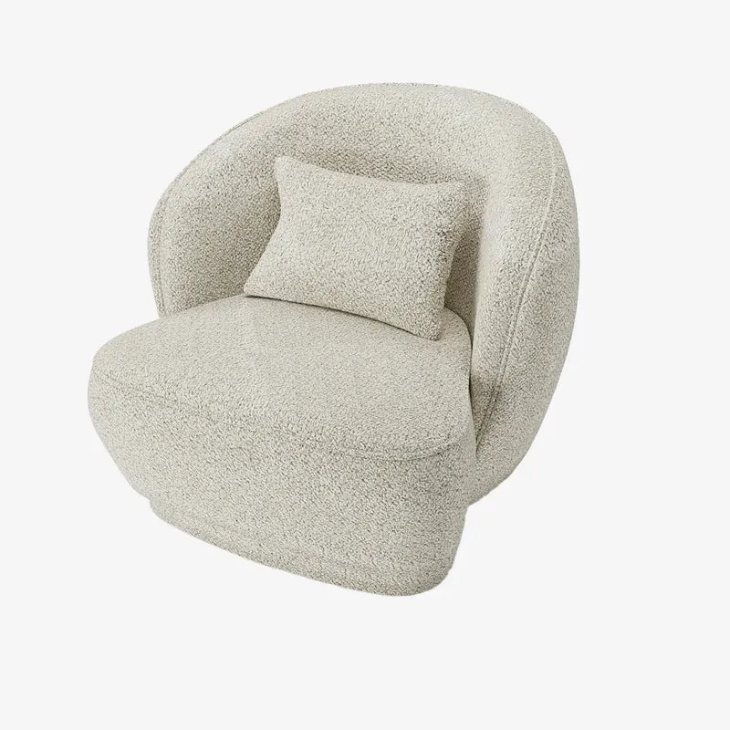 Fauteuil design boucl beige Pablo