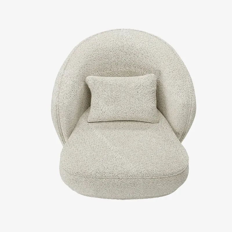 Fauteuil design boucl beige Pablo