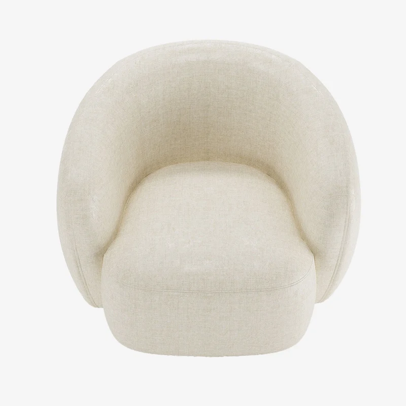 Fauteuil design demi-tonneau en velours vintage cr me Victoria