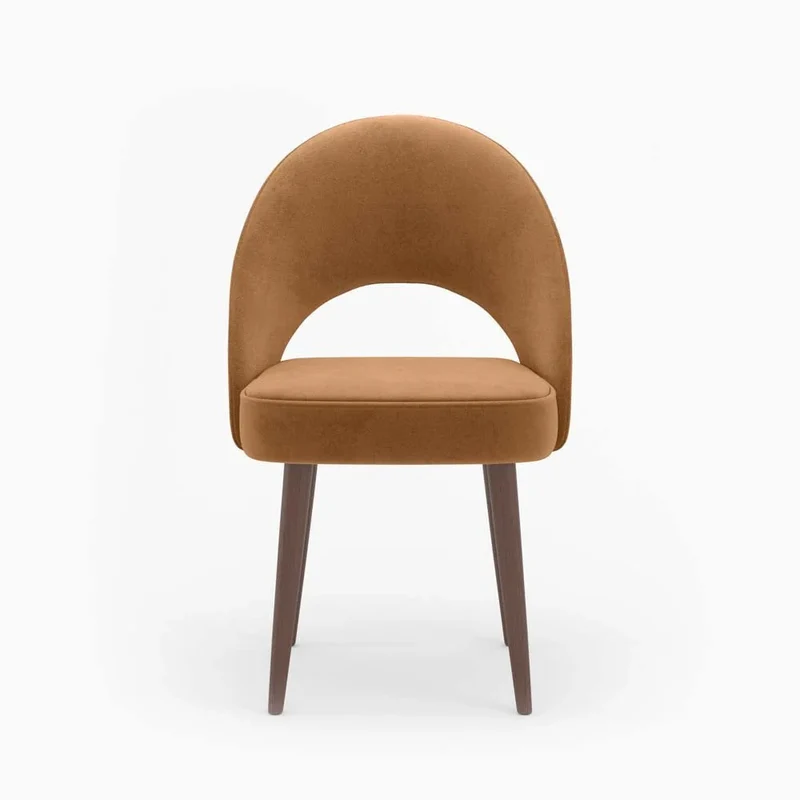 Chaise en velours camel