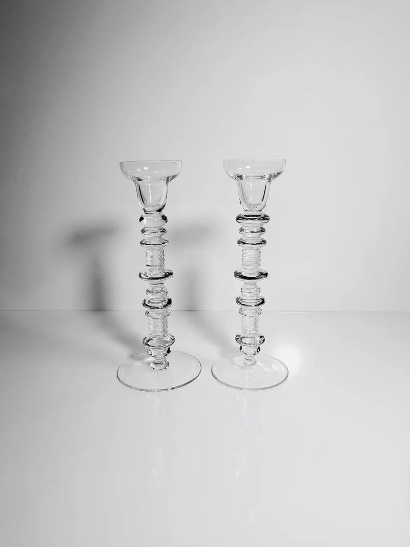 Set of 2 Glass Candleholder by Peill & Putzler