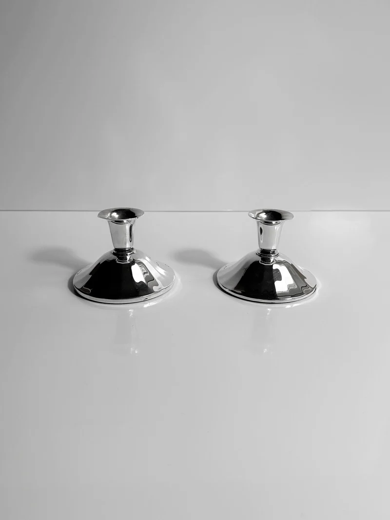 Silver-Plated Art Deco Candleholders - 1930