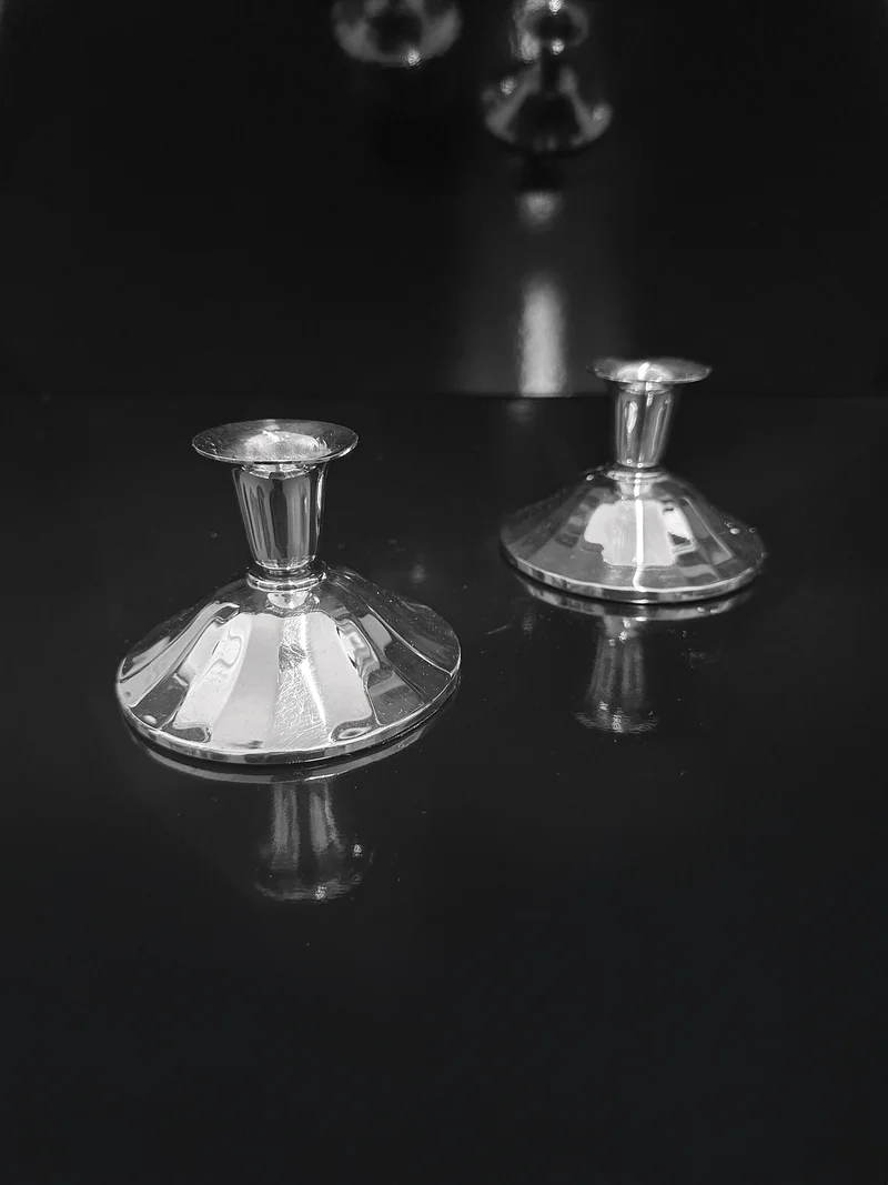 Silver-Plated Art Deco Candleholders - 1930