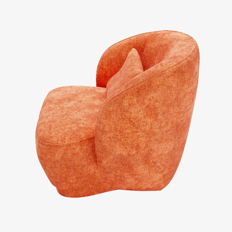 Fauteuil design en velours ocre Pablo