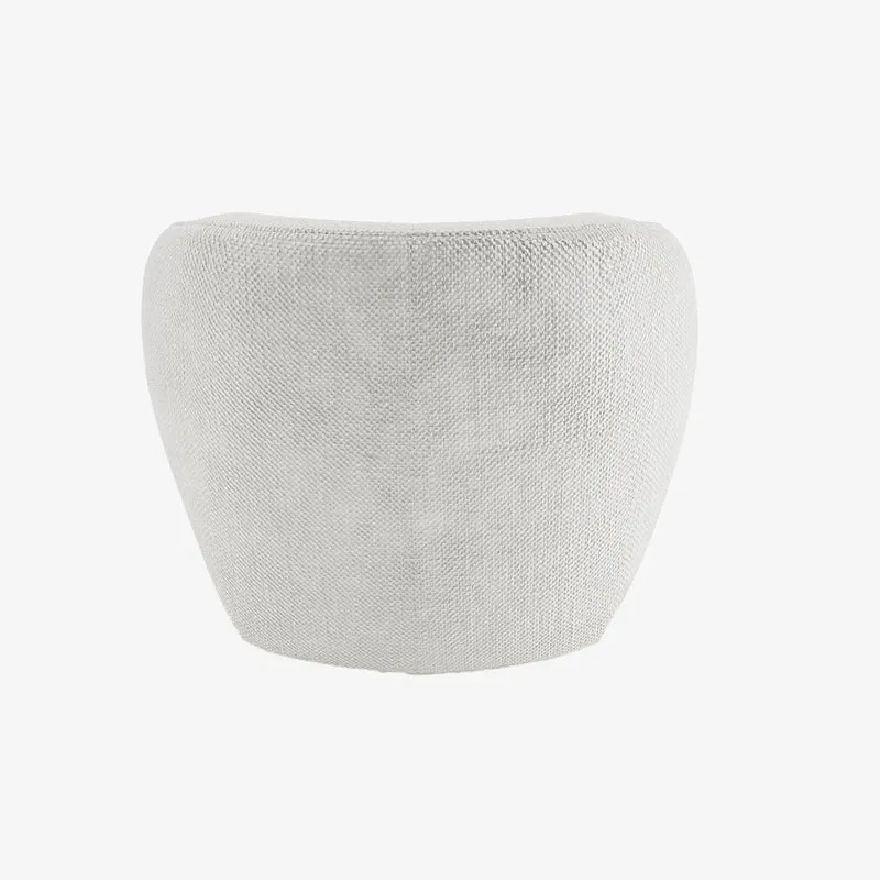 Fauteuil design tissu chenille blanc Pablo