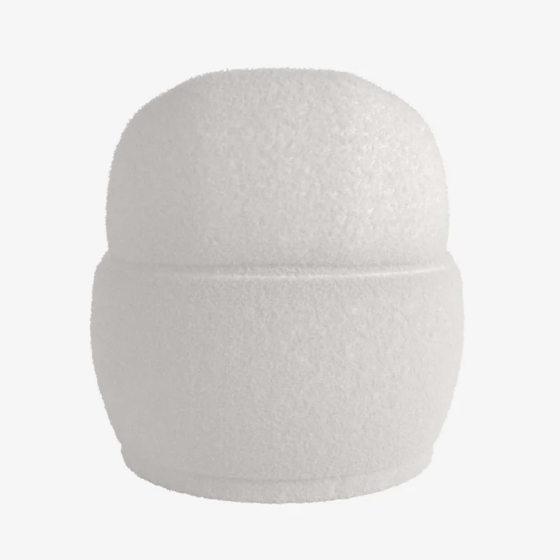 Fauteuil écru en tissu effet laine bouclée