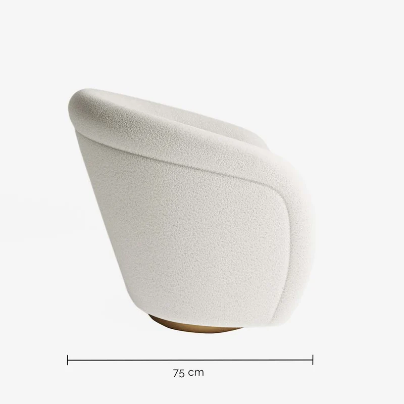 Fauteuil effet laine bouclée et laiton