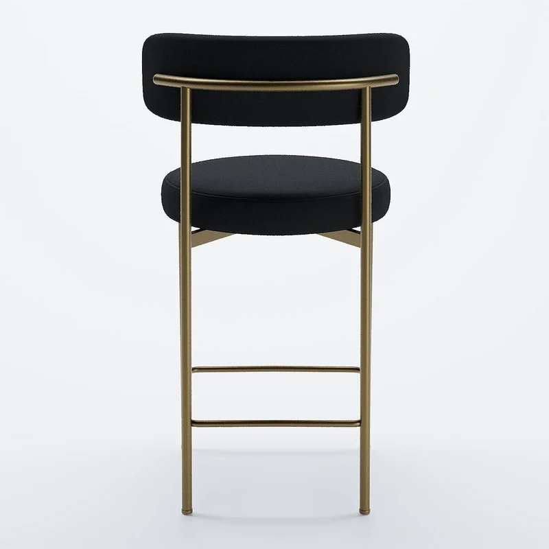Lot de 2 tabourets de bar velours noir Agathe