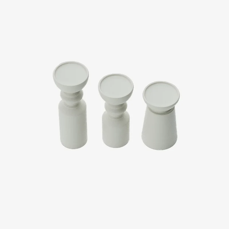 Set de 3 bougeoirs bois design, Boston coloris cr me