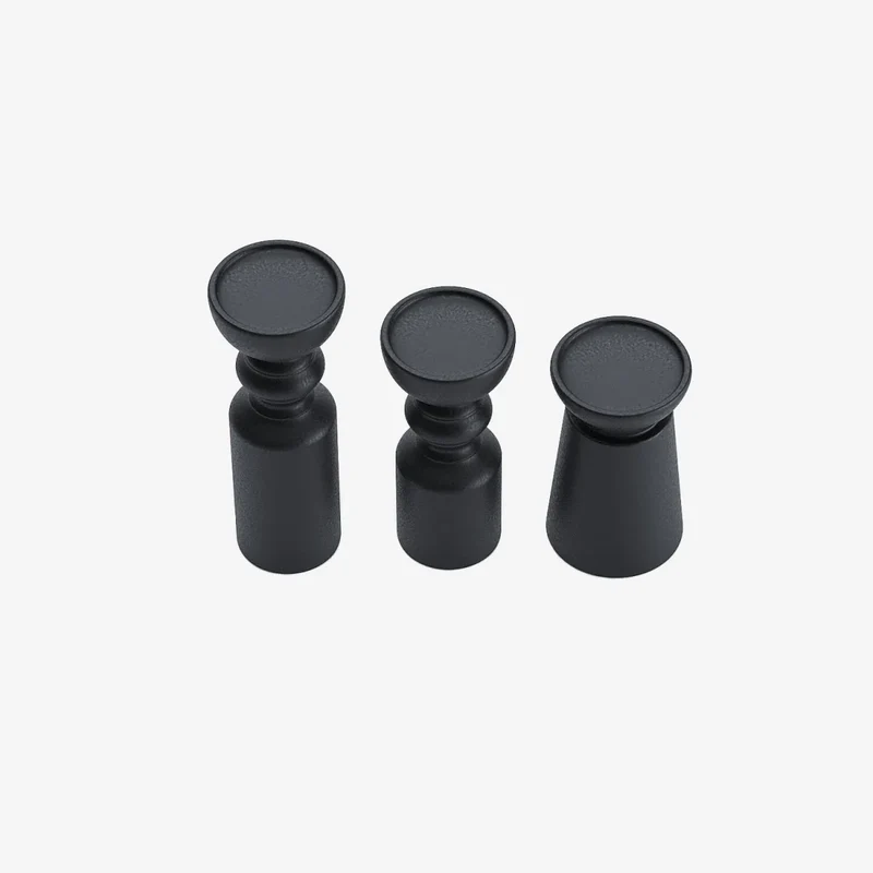 Set de 3 bougeoirs bois design, Boston coloris noir