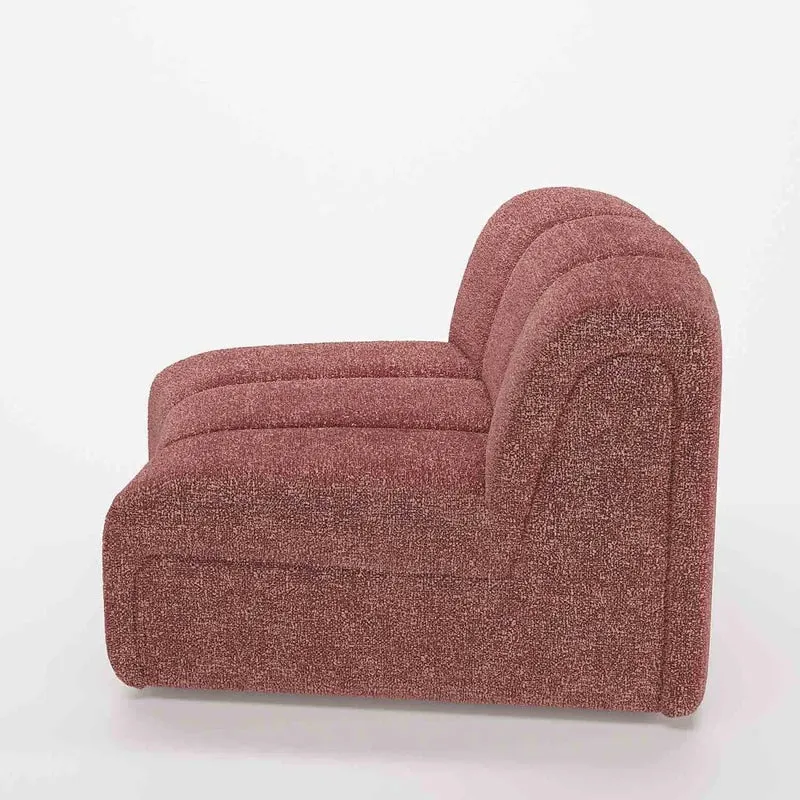 Chauffeuse d angle pour canap modulable en tissu bouclette rose H l ne
