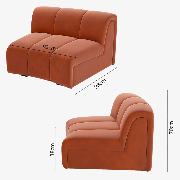 Chauffeuse d angle pour canap modulable en velours ocre H l ne