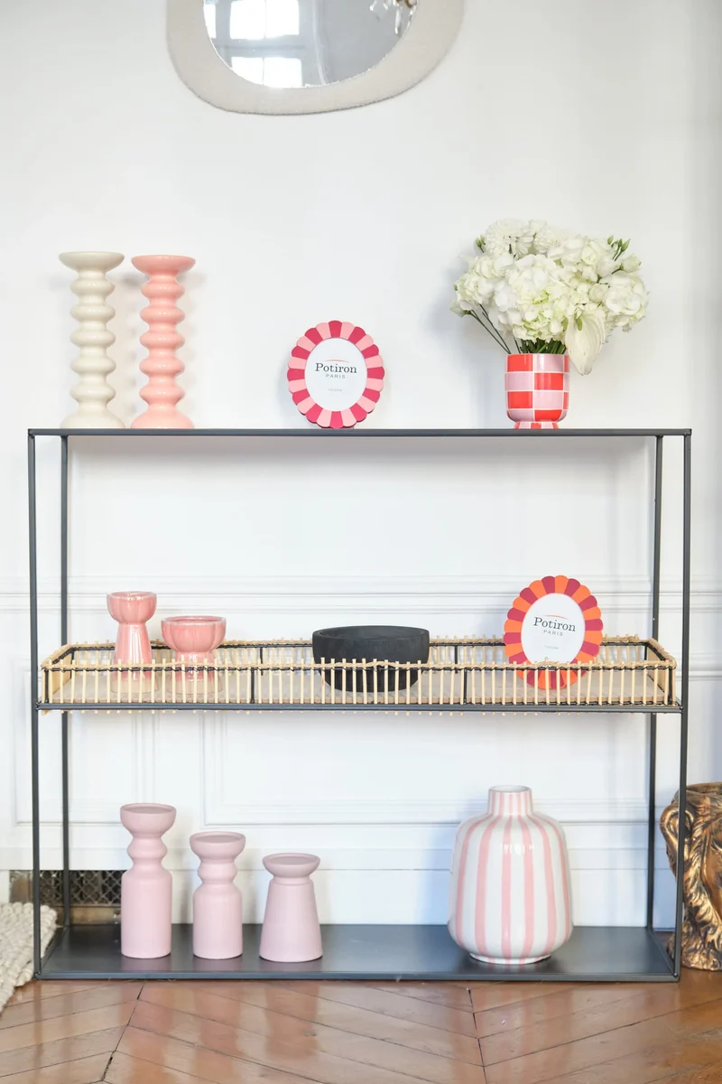 Console en m tal et bambou