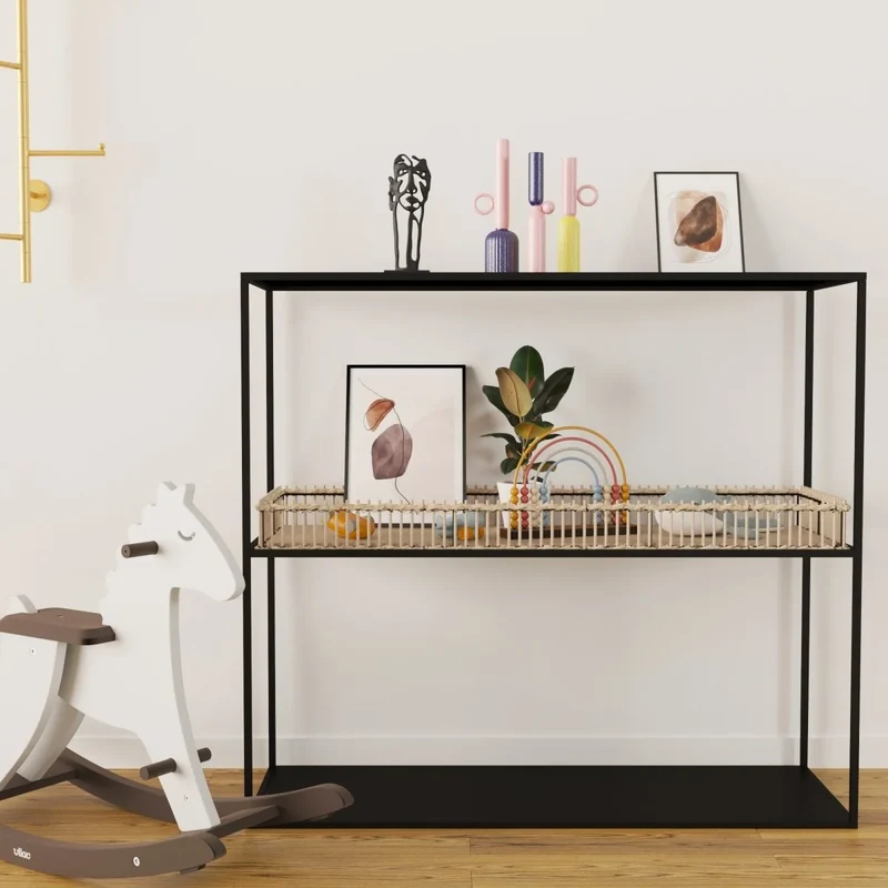 Console en m tal et bambou