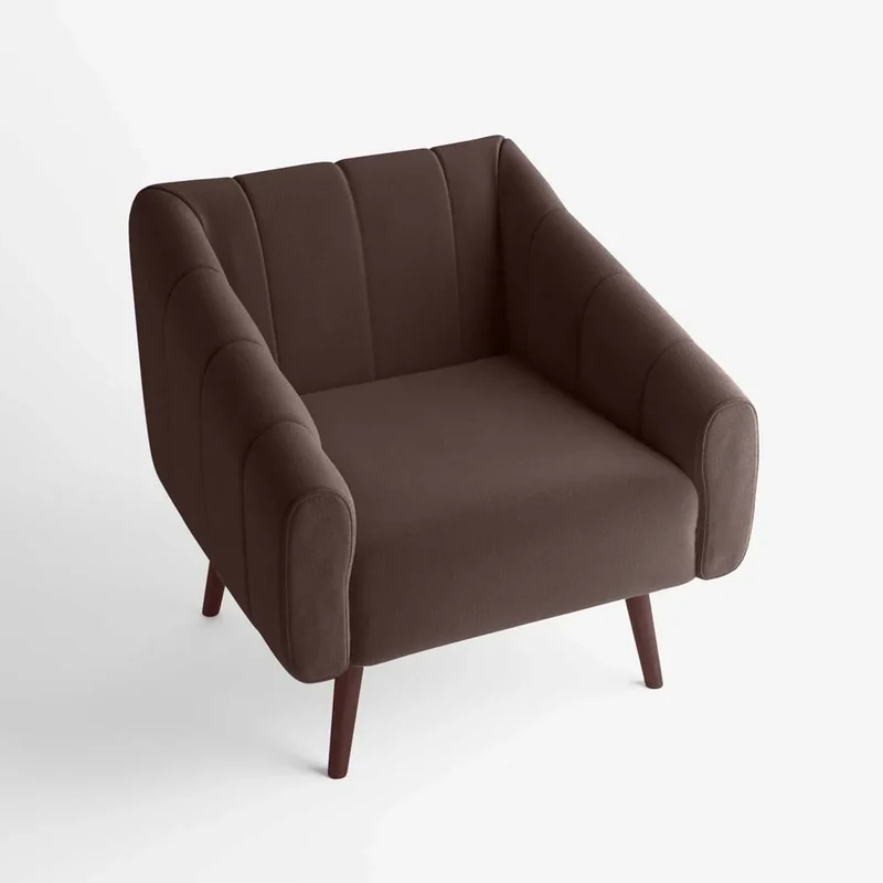 Fauteuil en velours marron