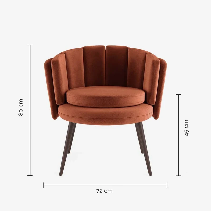 Fauteuil en velours ocre