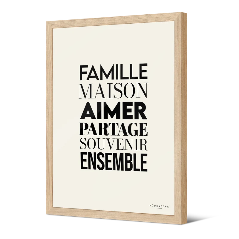 Affiche ou affiche encadrée Famille Partage