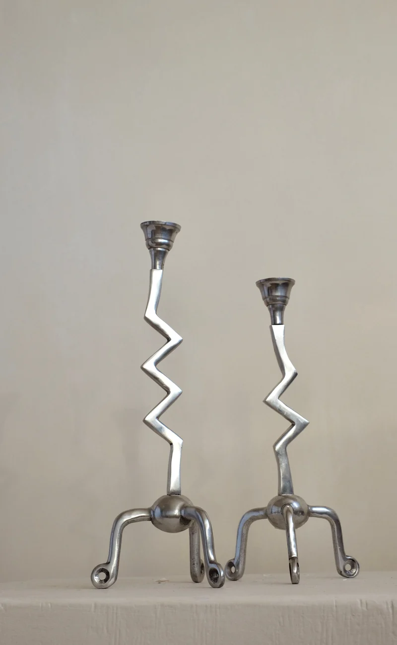 Set of Zigzag Candleholders