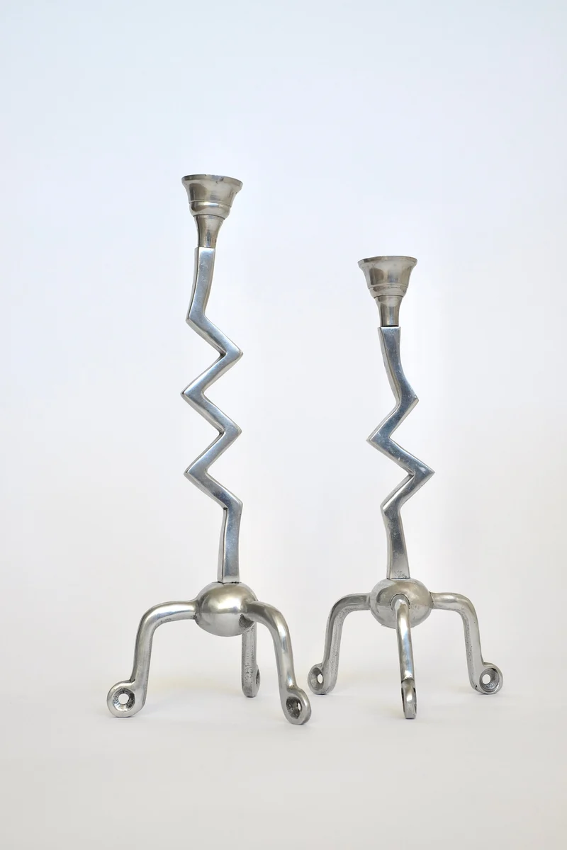 Set of Zigzag Candleholders