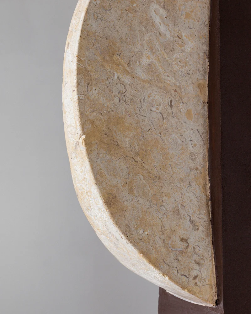 Vintage Pair of Large Travertine Table Lamps, 1970s