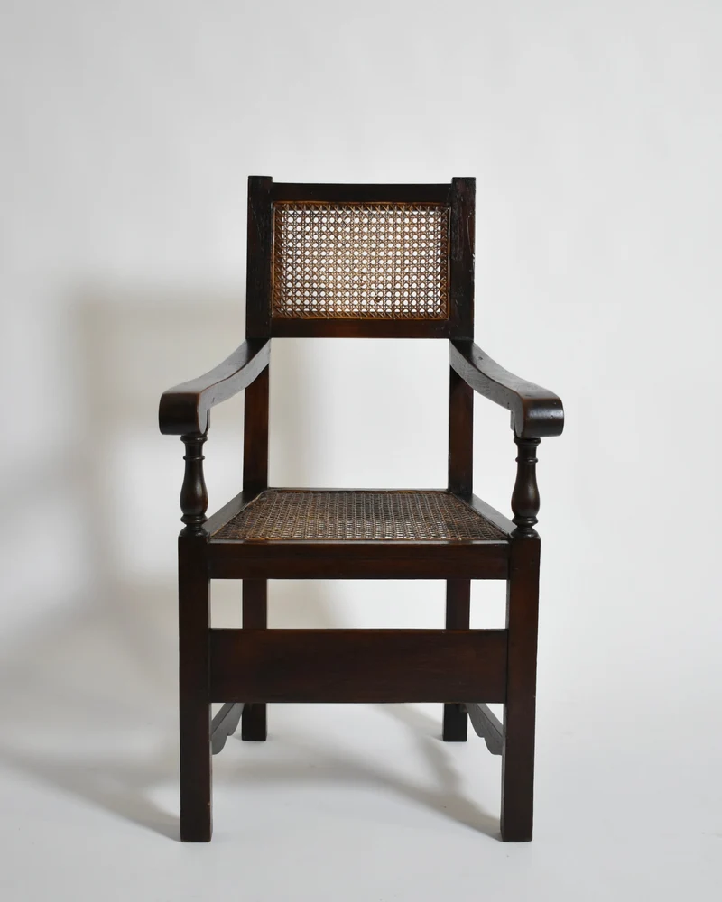 Pair of turned wood and cane armchairs, 1910s