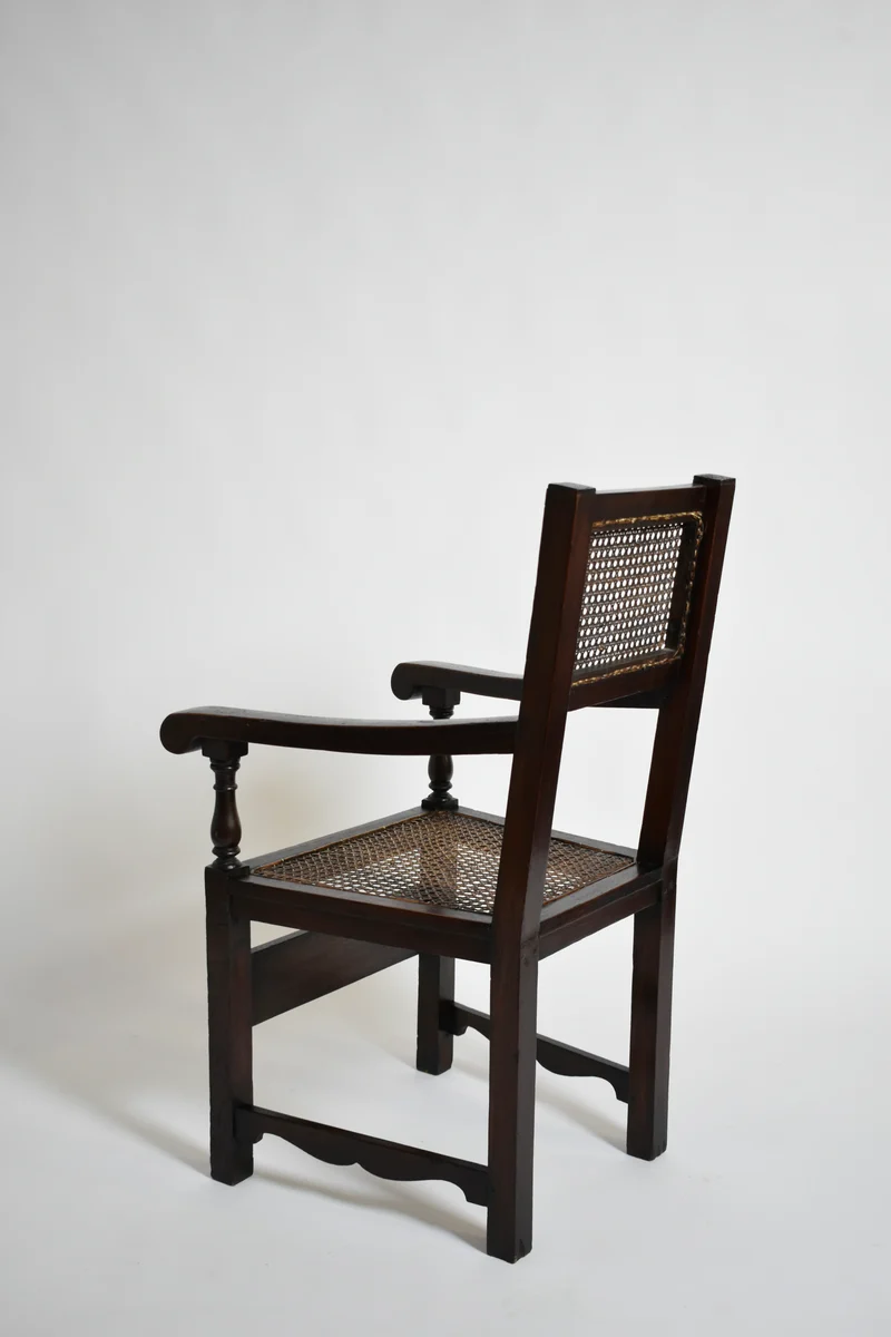Pair of turned wood and cane armchairs, 1910s