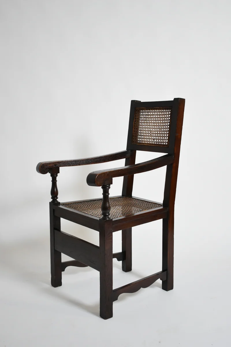 Pair of turned wood and cane armchairs, 1910s
