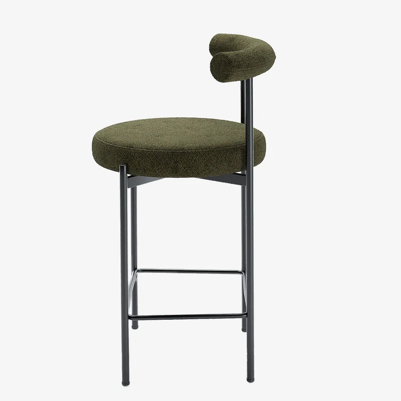 Lot de 2 chaises de bar velours vert Charlotte