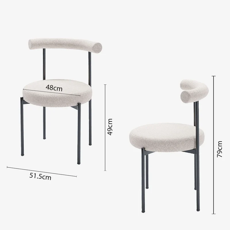 Lot de 2 chaises de salle manger design moderne, velours cr me Julia