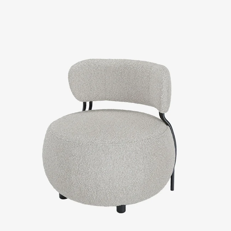 Fauteuil rond en laine boucl e