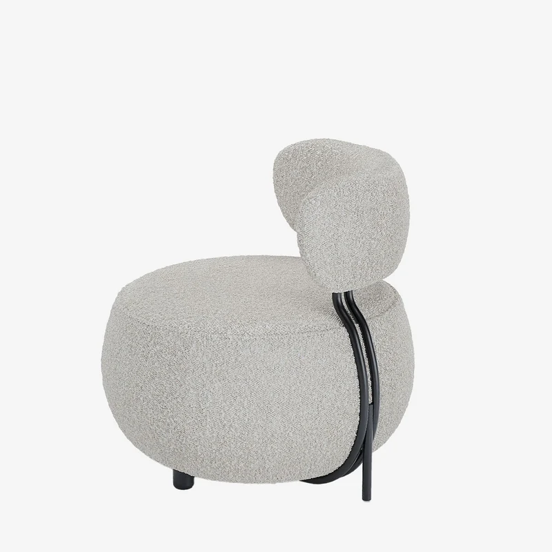 Fauteuil rond en laine boucl e