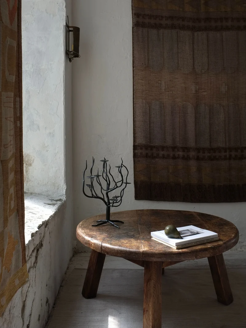Hand-forged Metal Sculptural Candle Holder