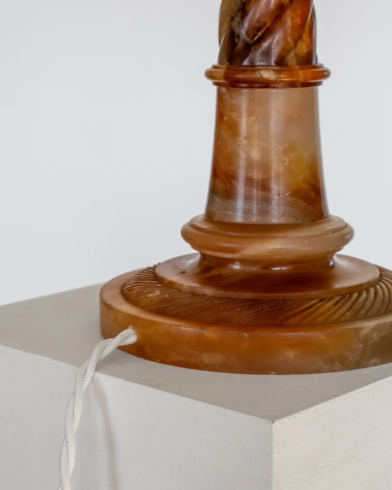 Vintage Antique Alabaster Table Lamp, C. 1900