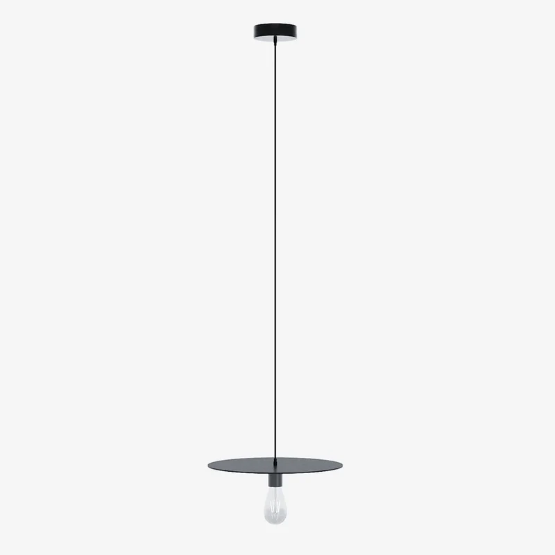 Luminaire suspension circulaire en métal noir