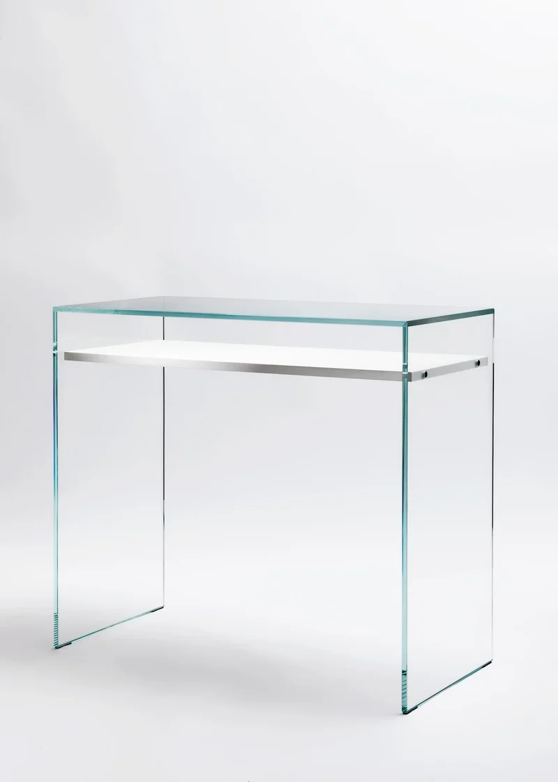 Zen 14 | Bureau Console Verre et Bois