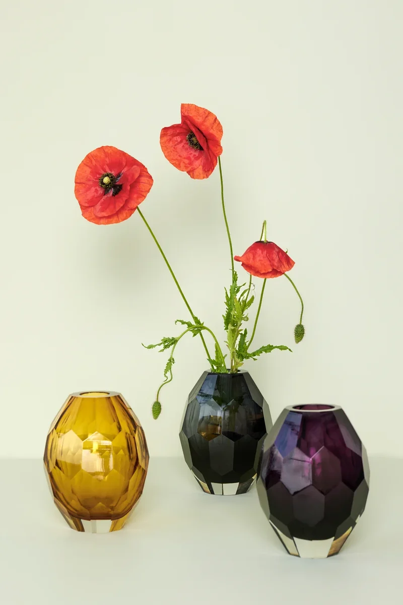 Vase Facet Gris | Hübsch