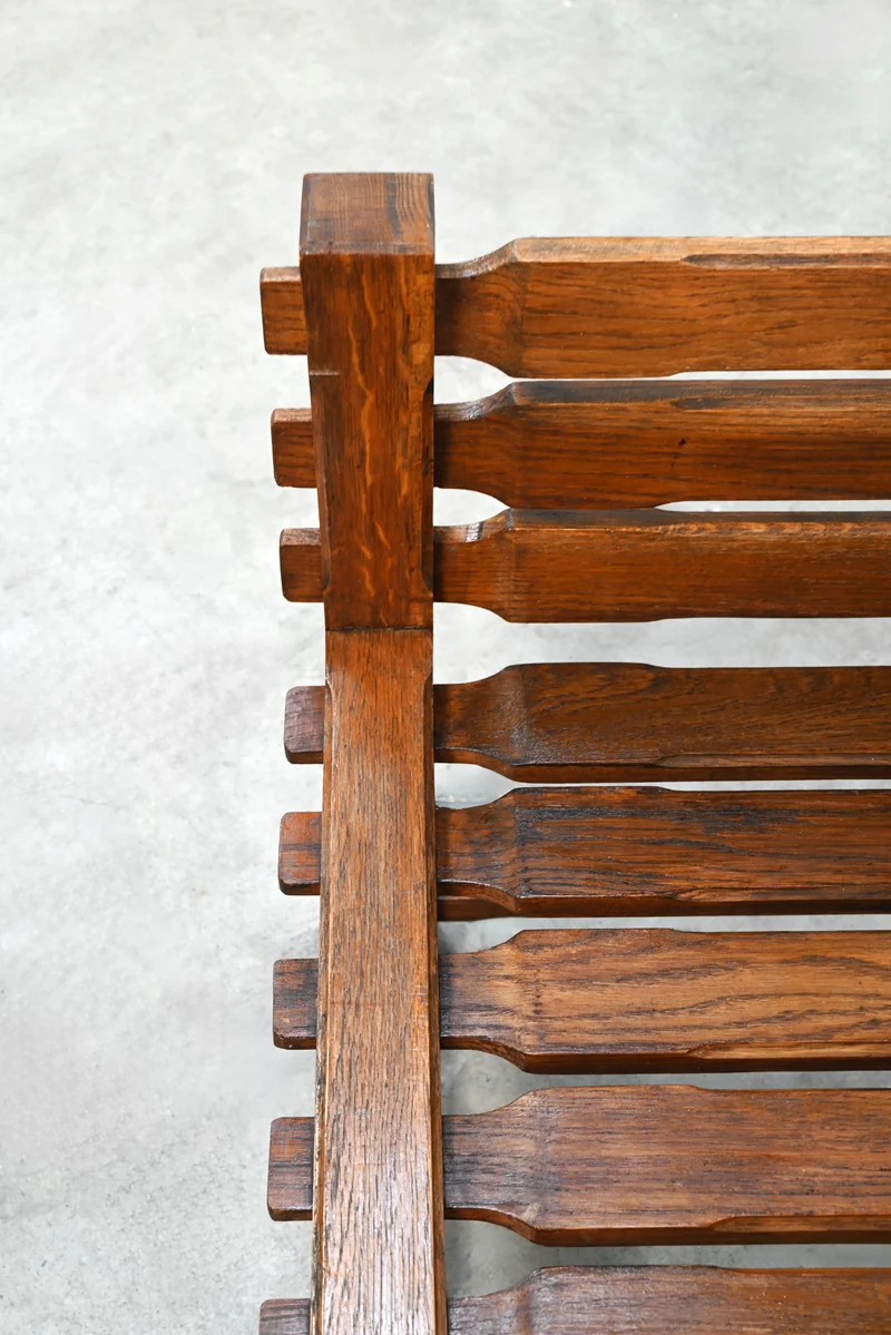 Pair of 1970s Brutalist Solid Oak Side Chairs