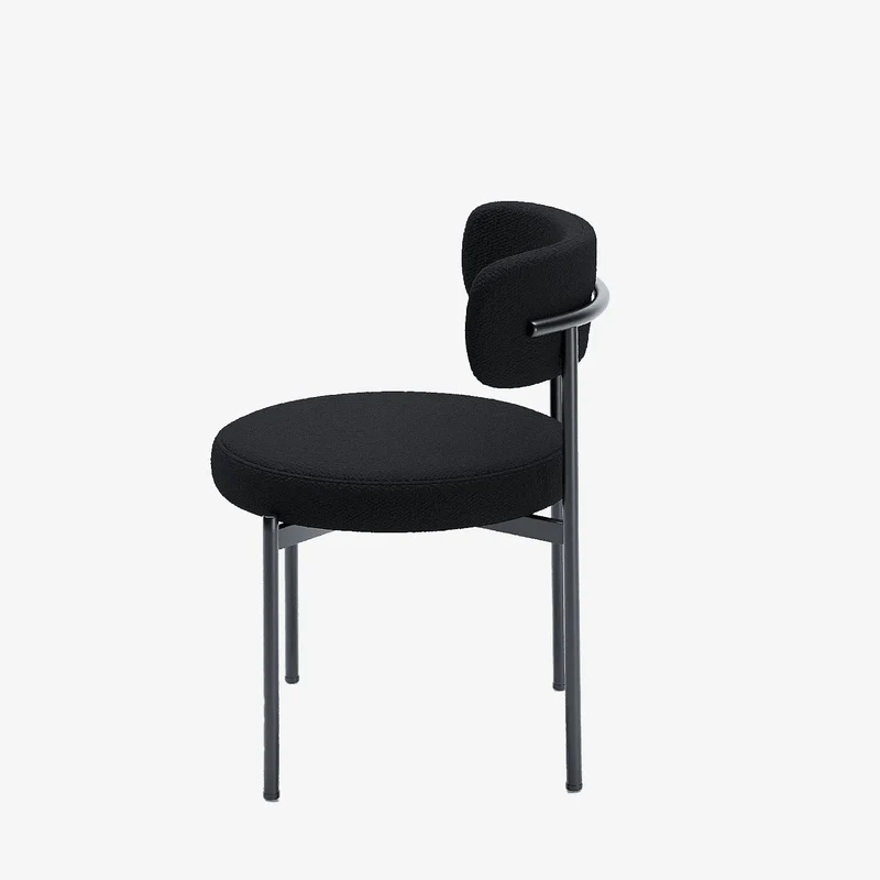 Lot de 2 chaises de table bouclette grise anthracite Scarlett