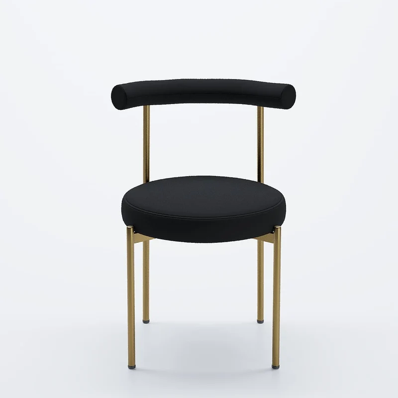 Lot de 2 chaises de table velours noir