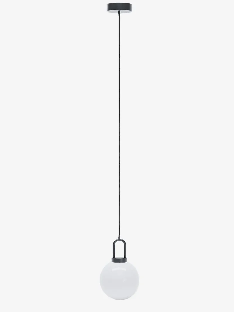 Luminaire suspension globe et m tal noir Lafayette