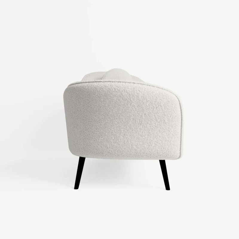 M ridienne effet laine boucl e blanc cru, pieds m tal noir