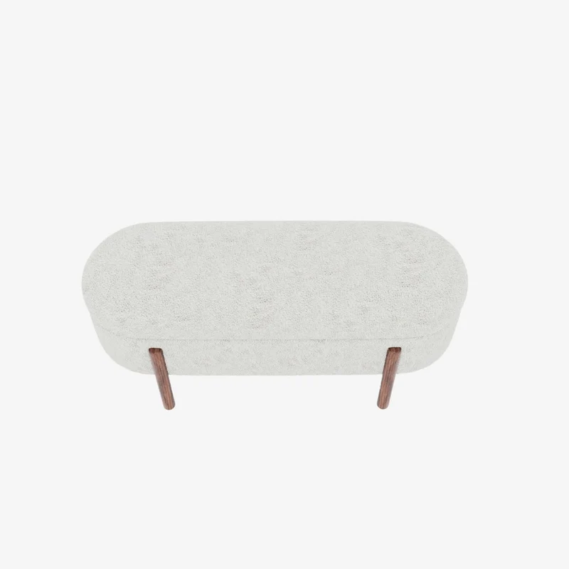 Marianne Banc coffre de rangement en tissu boucl cr me
