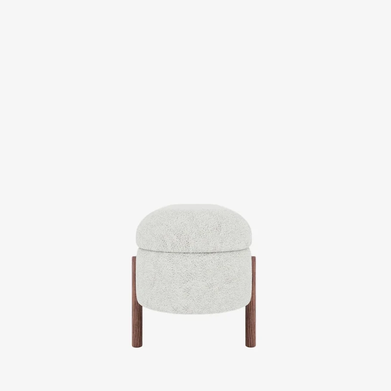 Marianne Banc coffre de rangement en tissu boucl cr me