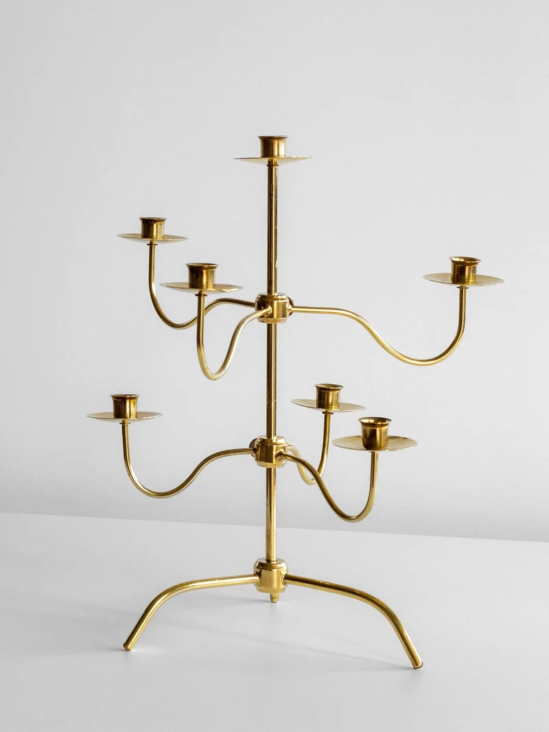 Medium Mid-Century Brass Candelabra