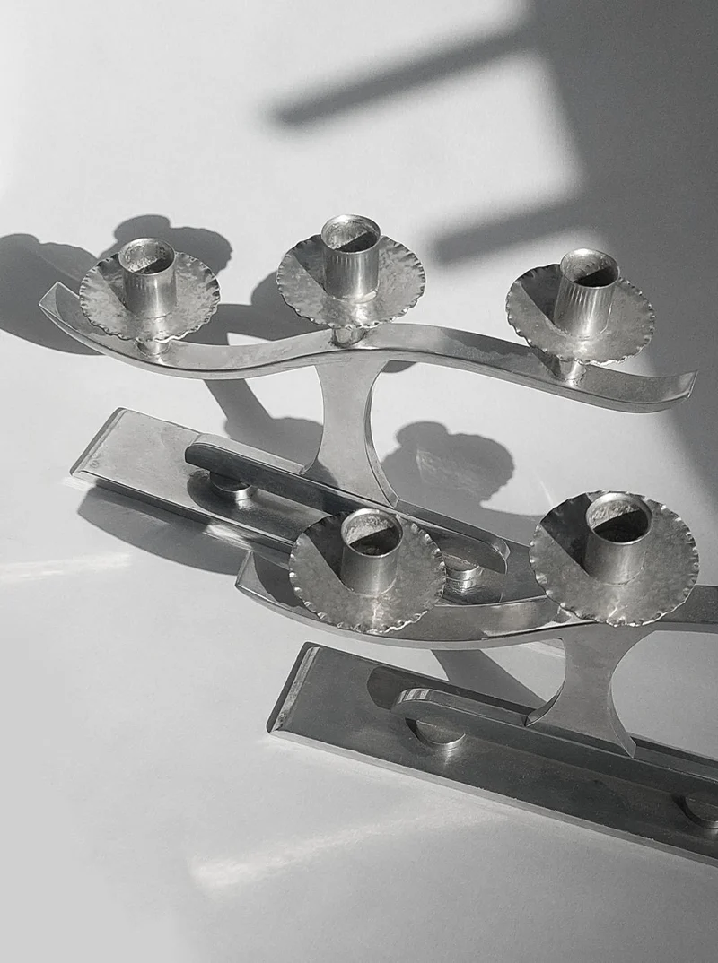 Pair of Wavy Candle Holders