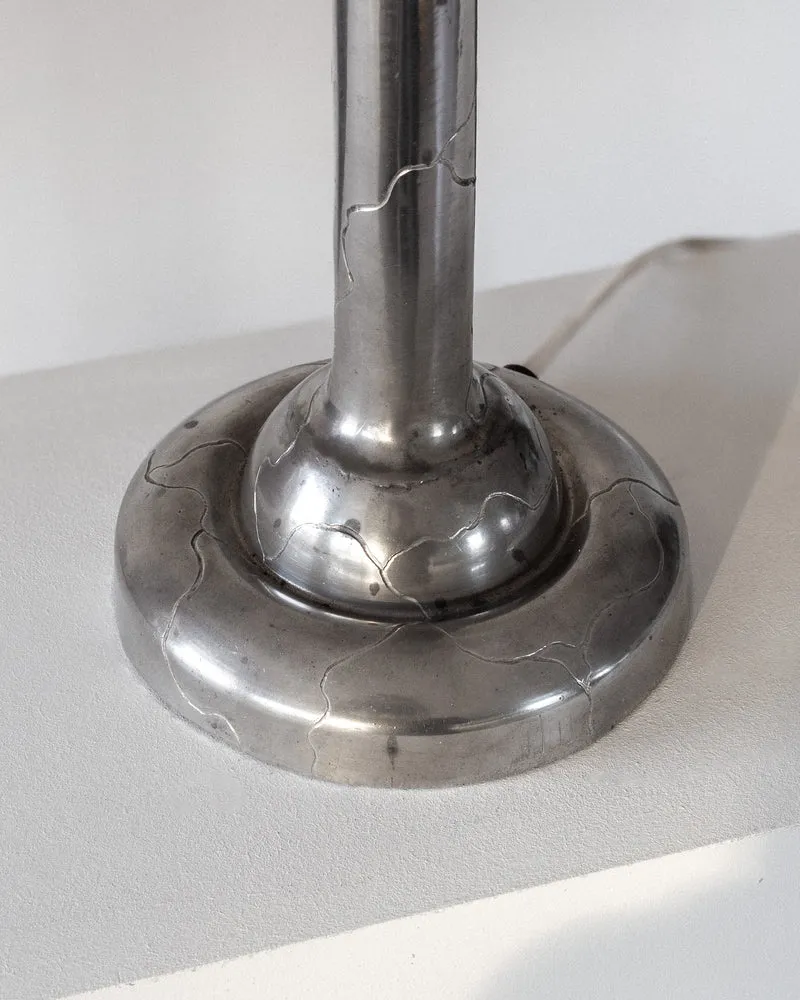 Vintage Art Deco Pewter Table Lamp, 1920s Sweden