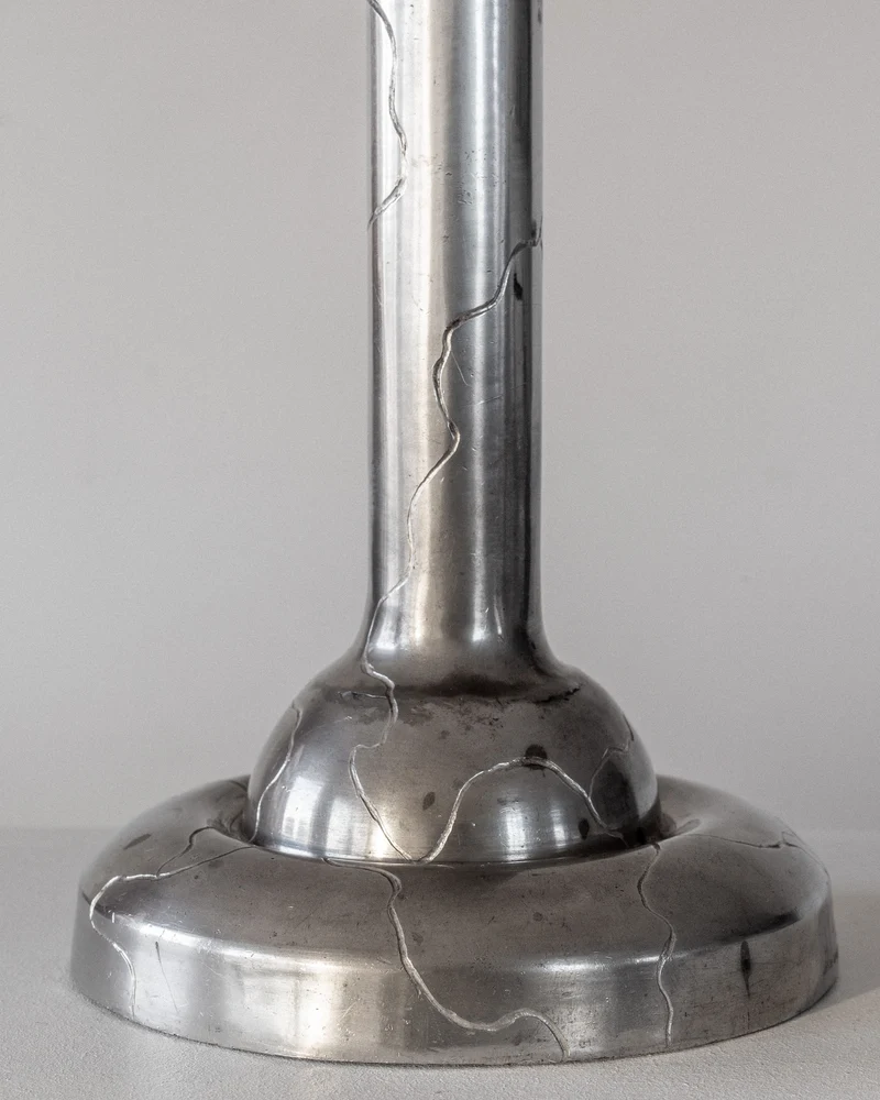 Vintage Art Deco Pewter Table Lamp, 1920s Sweden