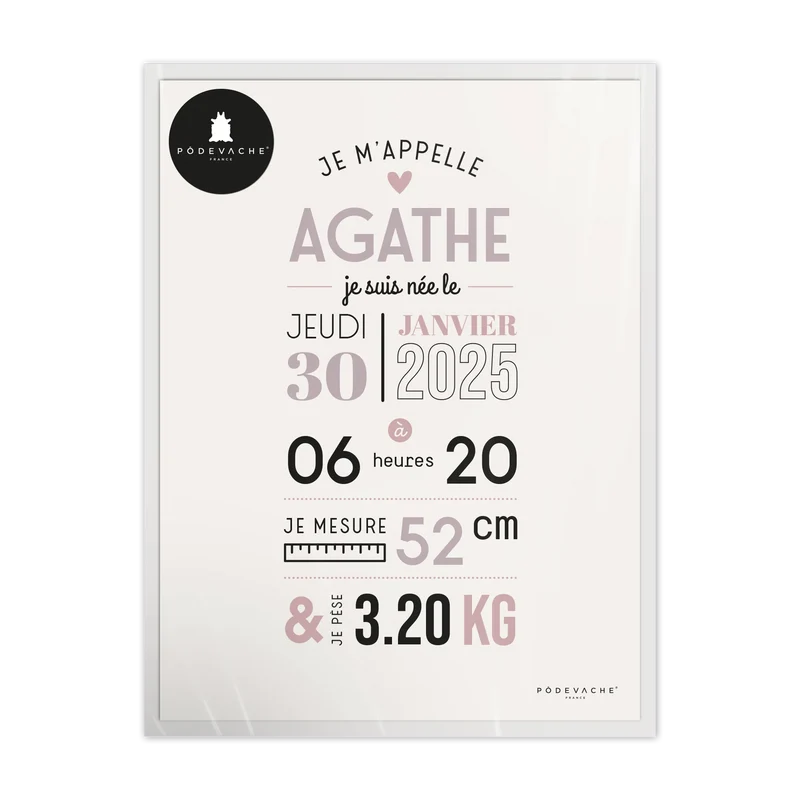 Affiche personnalisée Je M'appelle Girl